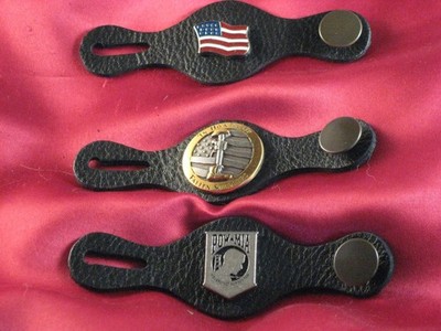 Leather Button Denim Jacket/Vest Extender  3 Differesnt Conchos, Sold Separate
