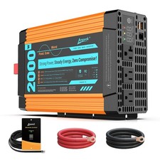 Pure Sine Wave Inverter 2000 Watt - 6000W Surge, 12v DC to 110V AC Converte...
