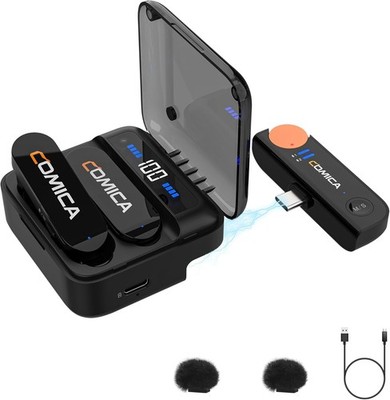 COMICA Vimo S UC Mikrofon Kabellos für iPhone, Lavalier Mikrofon Wireless mit