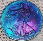 2009 American Silver Eagle 1 oz .999 Fine Silver Coin Uncirculated rainbow toned