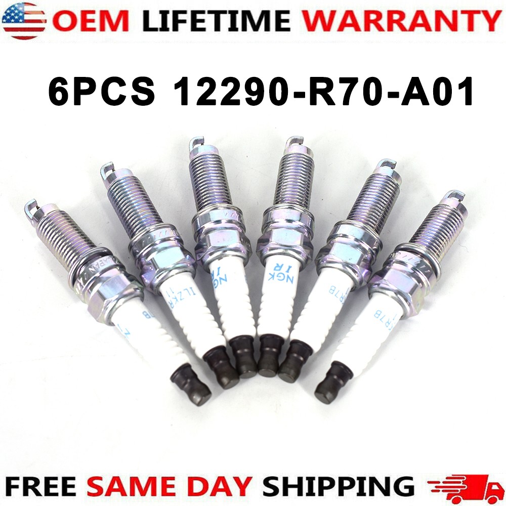 6PCS OEM Honda NGK Iridium Spark Plugs 12290-R70-A01 ILZKR7B11 For Accord 3.5L