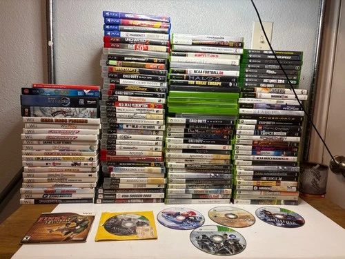 Huge Video Game Lot 123 Games PS2 PS3 PS4 Xbox Wii + PC Mixed Condition Bundle