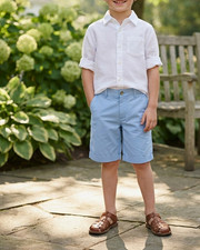Vineyard Vines Boys Chino Shorts Blue Size 10 Cotton Twill Pockets Regular Fit