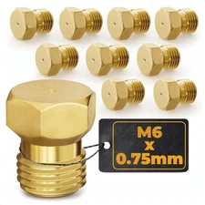 10Pcs Propane Orifice Kit, M6x0.75mm, 0.5mm, 0.02, Brass Nozzle, Gas Stove