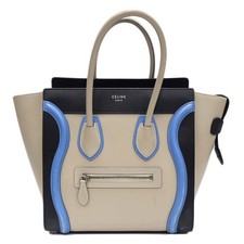 Celine Luggage Micro Shopper Calfskin Leather...