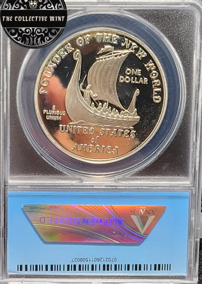 2000-P Leif Ericson Proof Silver Commemorative - Rare READ DESCRIPTION! - VALUE! - Image 2 of 4