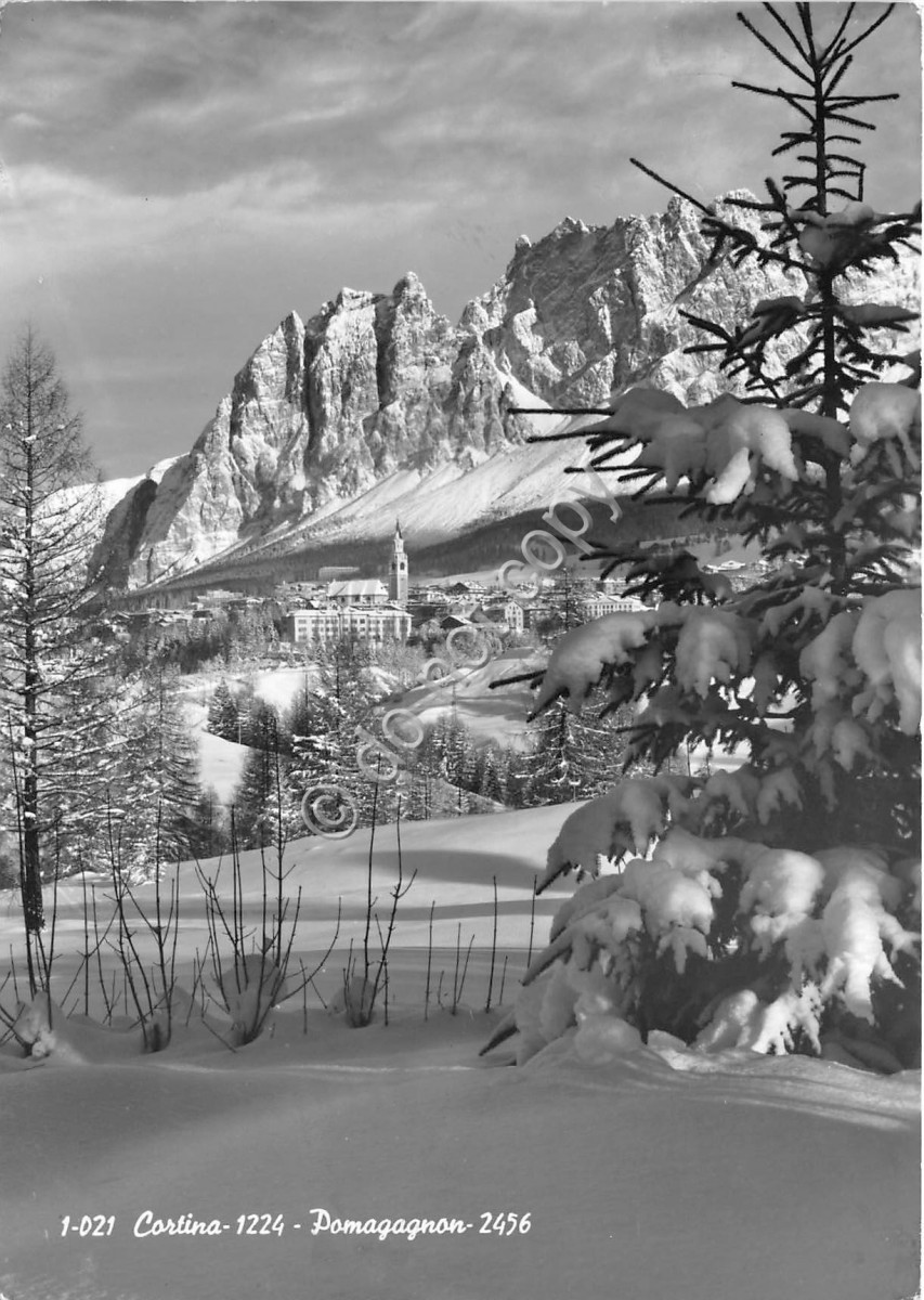 Cartolina Cortina Panorama Pomagagnon 1970 Foto Ghedina (Belluno)