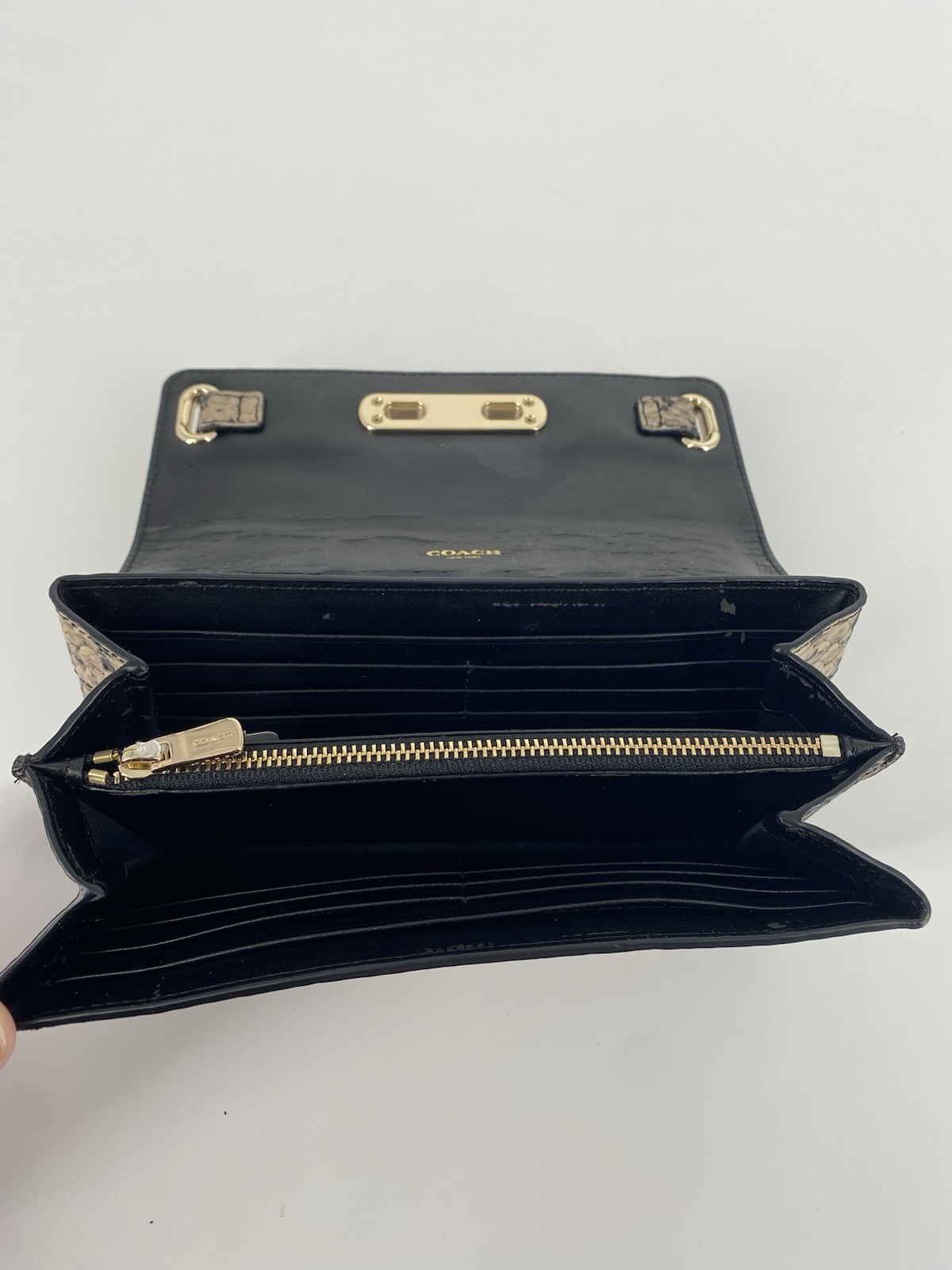 COACH Exotic Swagger Python Embossed Leather Doub… - image 13