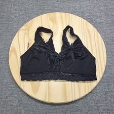 Breezies Women's Wireless Wirefree Soft Support Lace Bra Medium Size Black