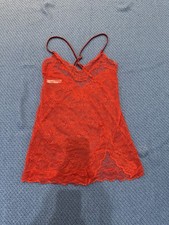 Auden Women's Allover Lace Lingerie Slip Dress in red Size M