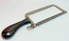 19c.Antique Marconi Amputation Bone Saw Surgical Instrument Ebony Handle 12"
