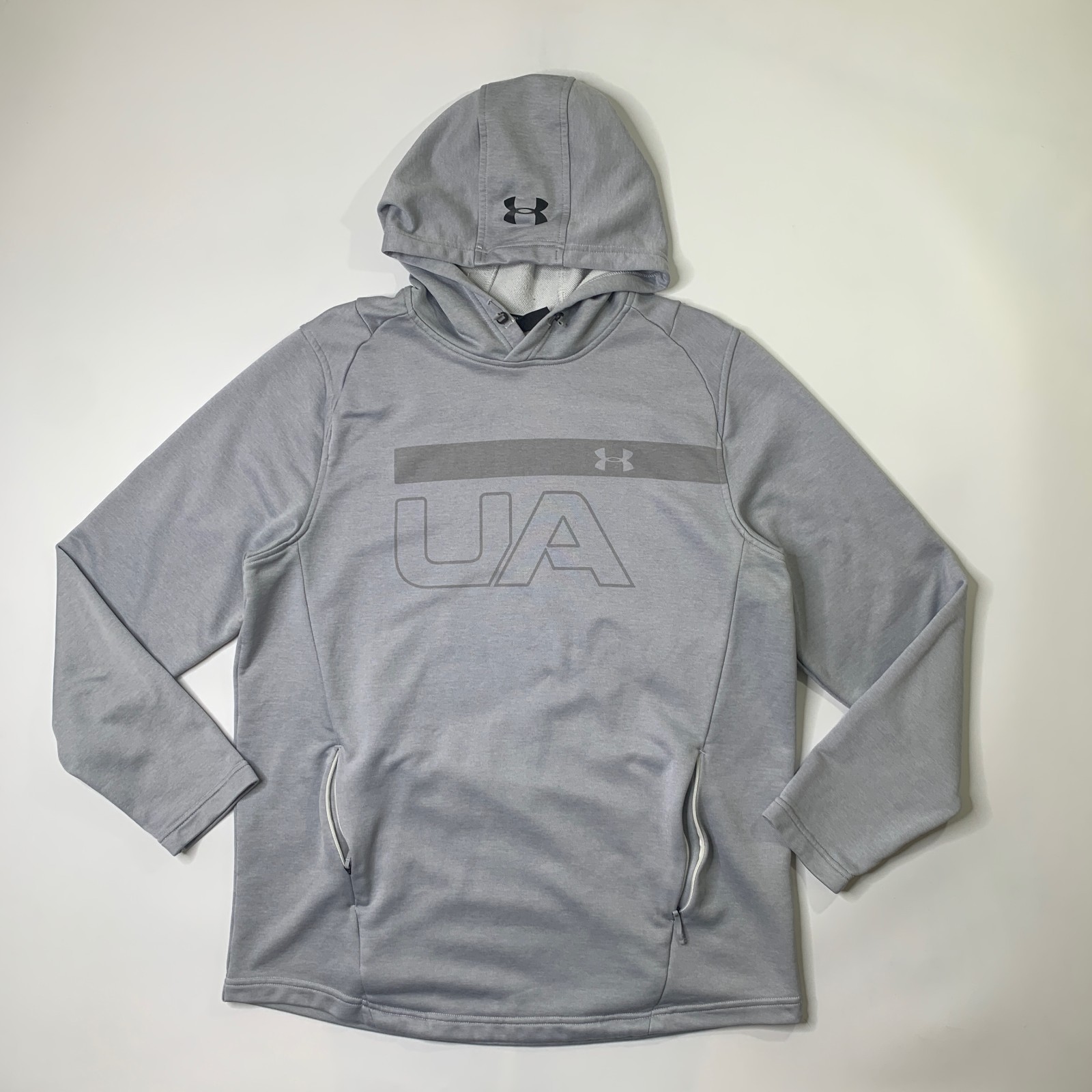 Under Armour Sweatshirt Mens L Large ColdGear Fitted Tech Terry Graphic Hoodie thumbnail 2