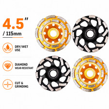 4.5 Diamond Cup Wheel Wet Dry Double Row Turbo Concrete Masonry Angle Grinder