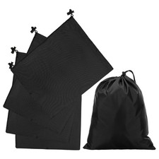 5Pcs Drawstring Bag with Toggle 10 x 12 Inch Waterproof Bag Black