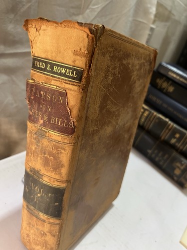 1863 Antique Legal Text Law Of Promissory Notes Bills Of Exchange Parson Rare