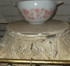 Pyrex Gooseberry Pink White Glass Mixing Bowl with Handles