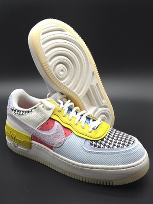 Nike Air Force 1 Shadow Patchwork Houndstooth Multicolor DM8076-100 Size 12 W
