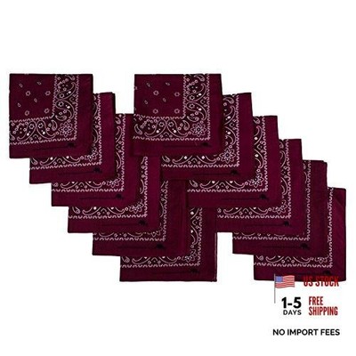 Elephant Brand Bandanas 100% Cotton Since 1898-12 Pack Assorted Colors Maroon