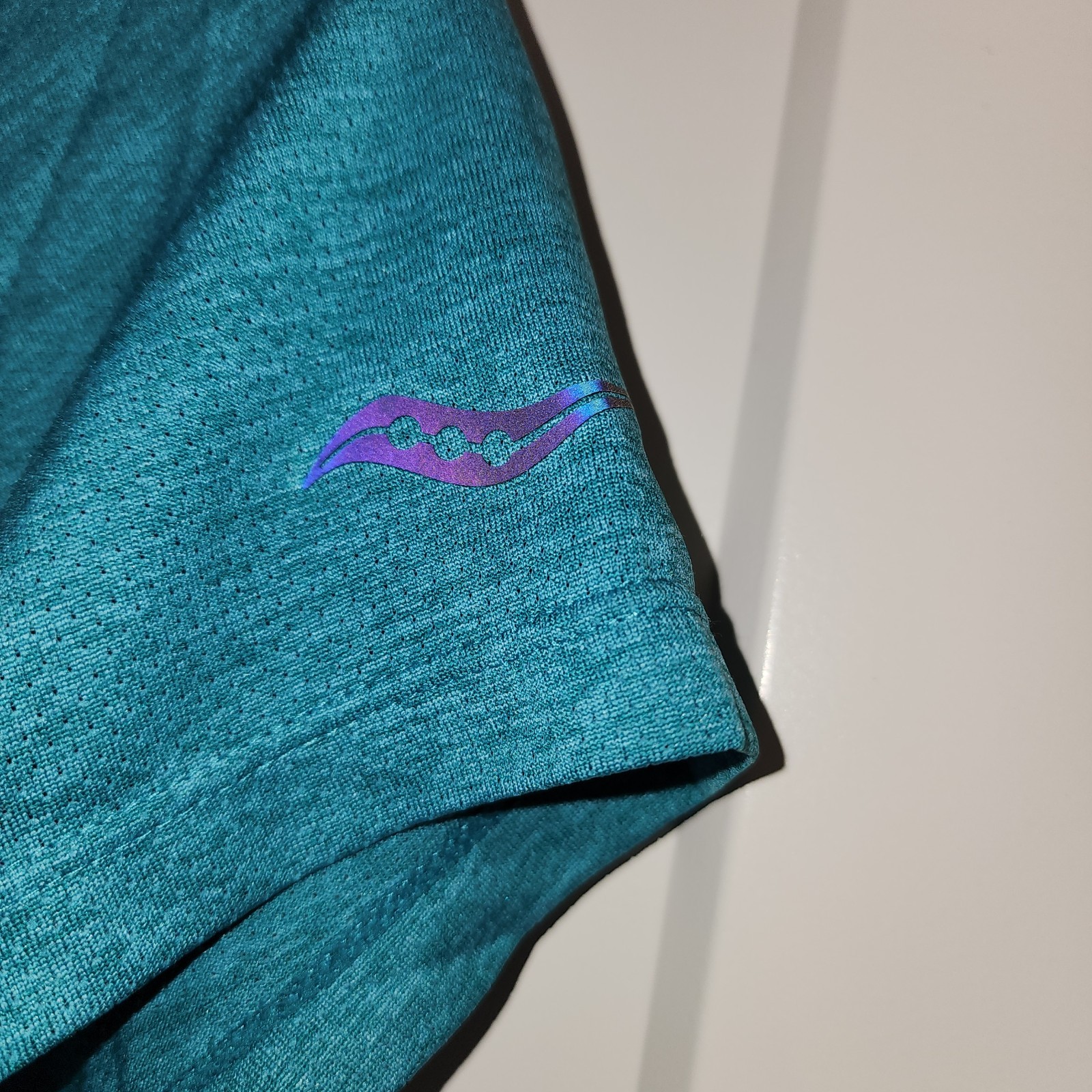 NWT Saucony Stopwatch Women Running Top Sz S Teal Recycled Athletic Gorpcore thumbnail 7