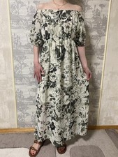 Women Antonelli dress khaki chiffon 38/M/46