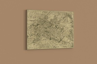Vintage Maps - Antique Map of Jerusalem - Art Print on Paper or Canvas
