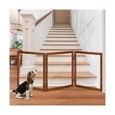 LZRS Clear Dog Gate for Indoor Use - Transparent Pet Fence with Sol... Fast Ship