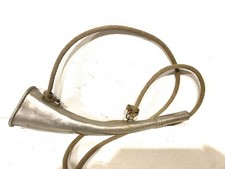 Ancienne Corne de Chasse d'appel en laiton Nickelé collection vintage