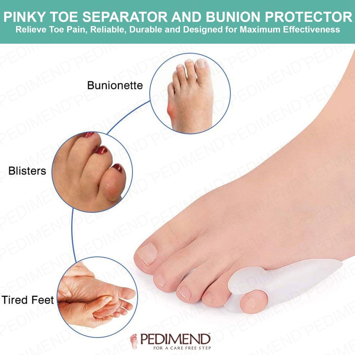 Pedimend™ Pinky Toe Gel Bunion Protector Little Toe Spacer for
