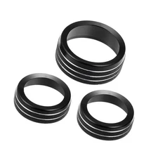 3x Black AC Radio Switch Trim Ring Knob Cover for Dodge Challenger/Charger 15-20