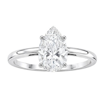 Diamonair 1-6 CT Pear Lab Grown Diamond F/VS+ 14K Gold Solitaire Ring