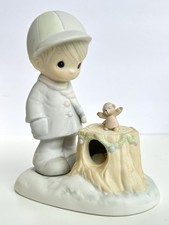 Precious Moments Wishing You A Cozy Season Figurine 521949 NIB 1989 Winter Scene