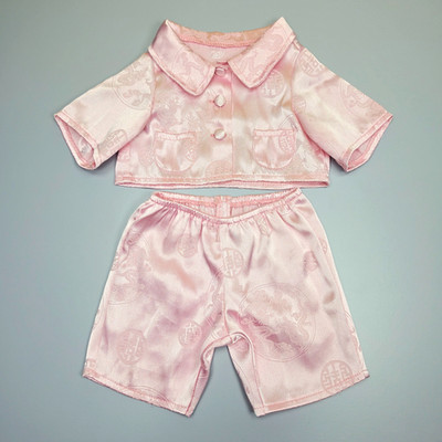 Bear Factory rosa Satin chinesisch bestickt Pyjama Schlafanzug Shirt und Shorts Outfit