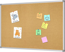 Double Sided Cork Bulletin Board 36" x 24" Aluminum Framed Wall Mounted