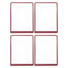 4PCS Menu Covers: Single Page Menu Sleeves 12.4 X 9 Inch - Two Clear View Drink