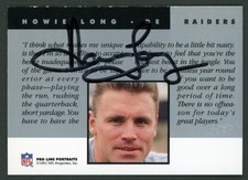 1991 Pro Line Portraits HOFer Howie Long - Los Angeles Raiders Autograph 