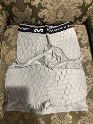 McDavid Hex Dual-Density Padded Football Shorts Contoured Wrap-Around Thigh XL