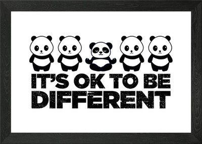 It Is Ok To Be Different Framed Wall Art Poster Canvas Print Picture