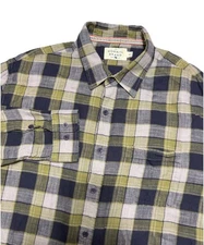 The Normal Brand Shirt Mens XL Green Plaid Button Up Flannel 100% Cotton Soft