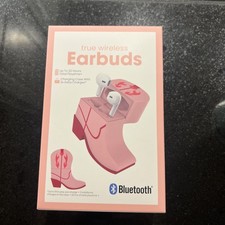 Vivitar True Wireless Bluetooth Pink Cowgirl Boot Charging Case Earbuds NEW