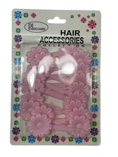 NEW blossom girls hair clips accessories pink flowers floral 18 COUNT