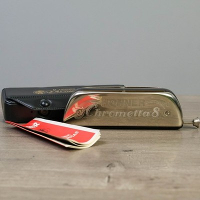HOHNER Chrometta 8 Chromatic Harmonica Key of C Nr. 250 Round Hole w/ Case