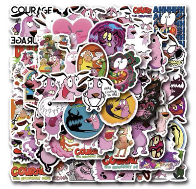 Courage The Cowardly Dog Style Stickers 50pk Courage Mix Stickers FREE SHIPPING