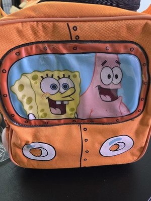 SpongeBob SquarePants Orange Wheeled Carry-On Luggage Canvas Cartoon Zipper Top