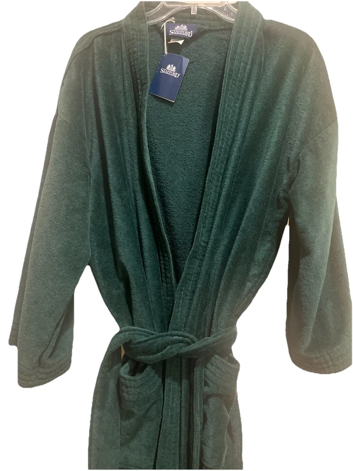 Bata vintage de terciopelo de algodón verde con etiquetas grande/XT para hombre Foto 3 de 3