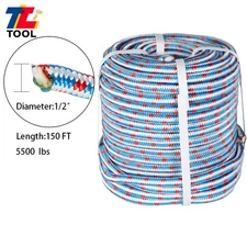1/2"×150' 16 Strand Double Braid Polyester Arborist Tree Nylon  Rope