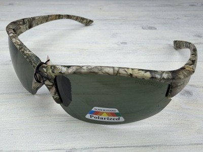 Hunting Sunglasses Polarized Wrap Around Outdoor Camo Pattern Forest Green Lens
