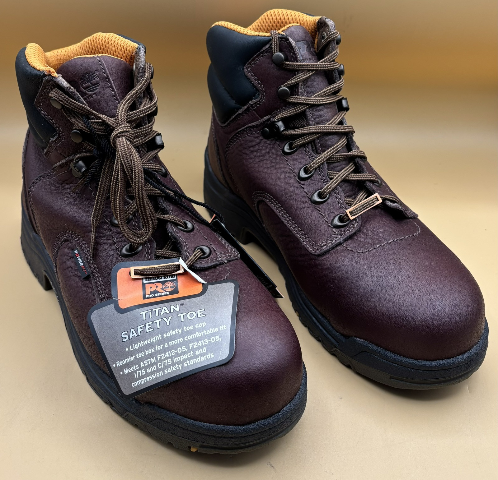 Timberland Pro Boots Mens Size 11.5 M Titan Alloy Toe Work Dark Mocha Leather Timberland PRO Titan Men main image 4
