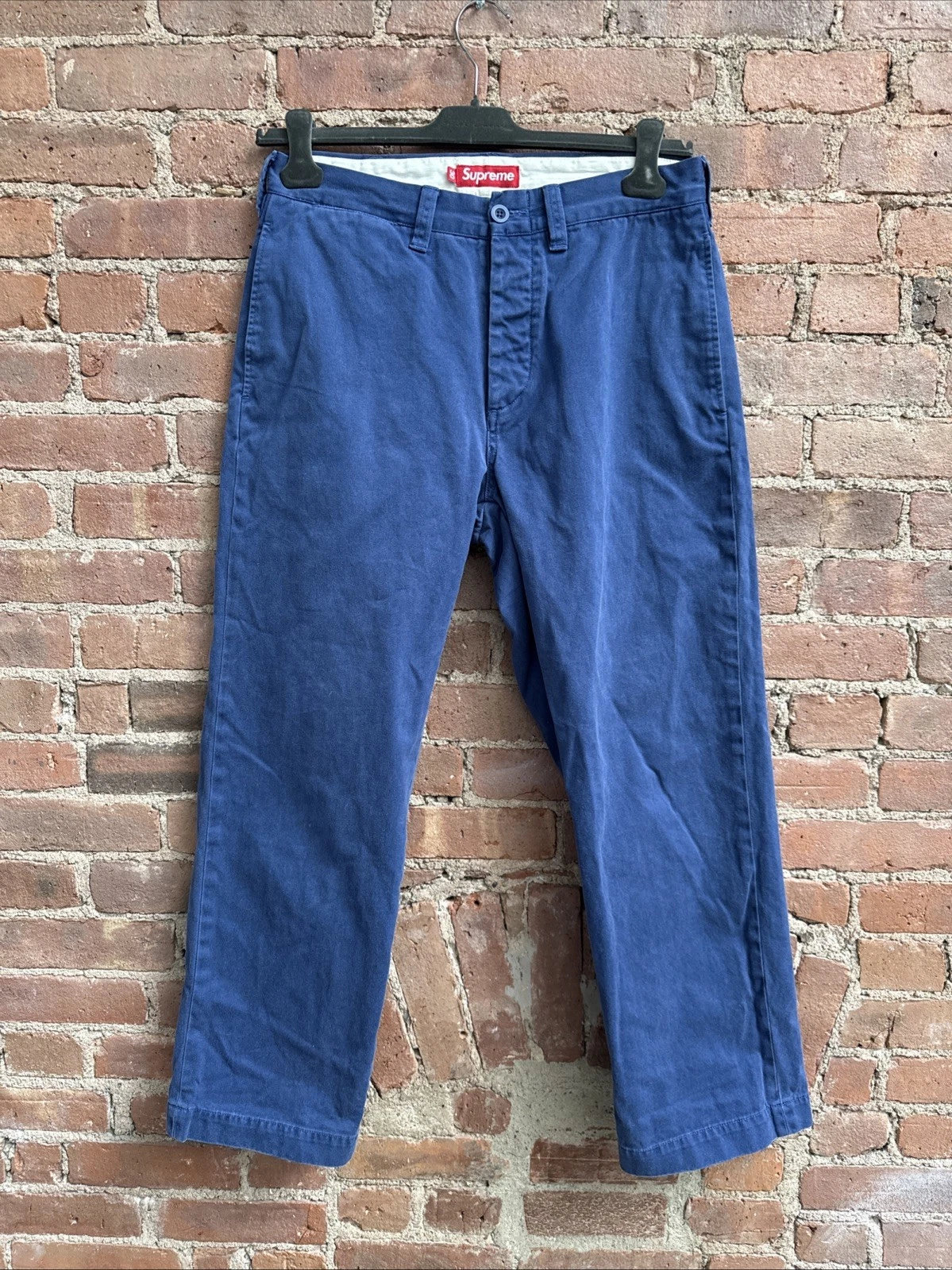 Chino homme Supreme, taille 30 x 28, bleu 100% coton