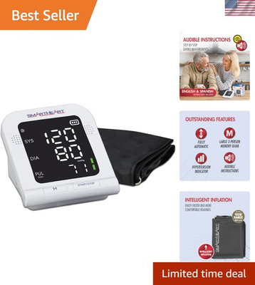 #ad Blood Pressure Monitor Arm Cuff Digital Automatic English Spanish Audible Rea... $21.54