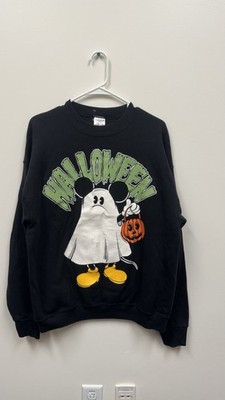 Disney Mickey Mouse Vintage Halloween Ghost Trick Treat Sweatshirt Double Sided